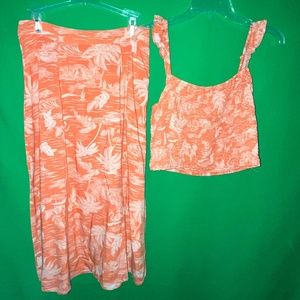 Vintage Paradise Print Skirt and Tank Two-Piece!!